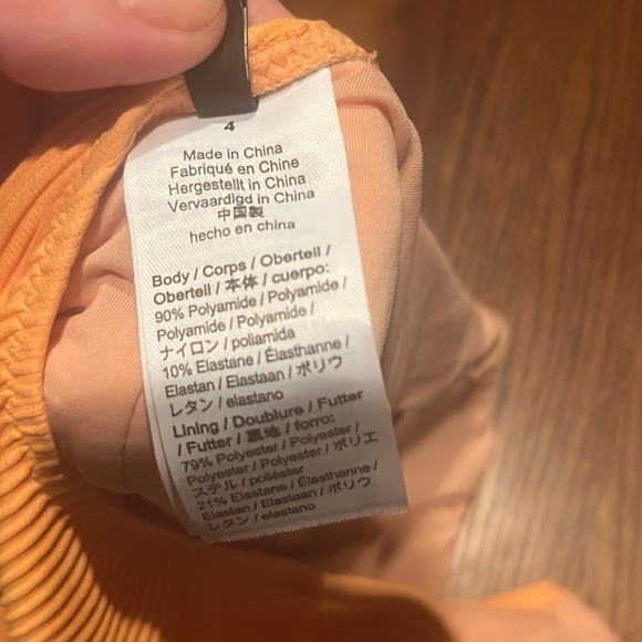 Jcrew ribbed, lined orange square neck one piece - Picture 5 of 6